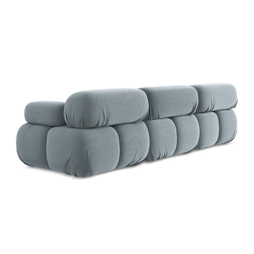 LaMiaSofa 3-zits bank Sanremo - velours - lichtblauw - 285x96x70