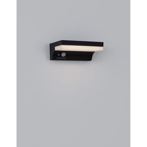 Merano Brantford Buiten Bewegingssensor Wandlamp Antraciet Aluminium, LED 1.5W 152Lm 3000K IP65 Solar / Geschakeld