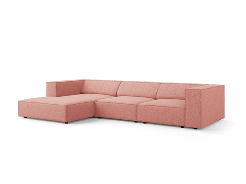 Cosmopolitan Design linker hoekbank Arendal 4-zits, chenille, roze - 166x284x70cm