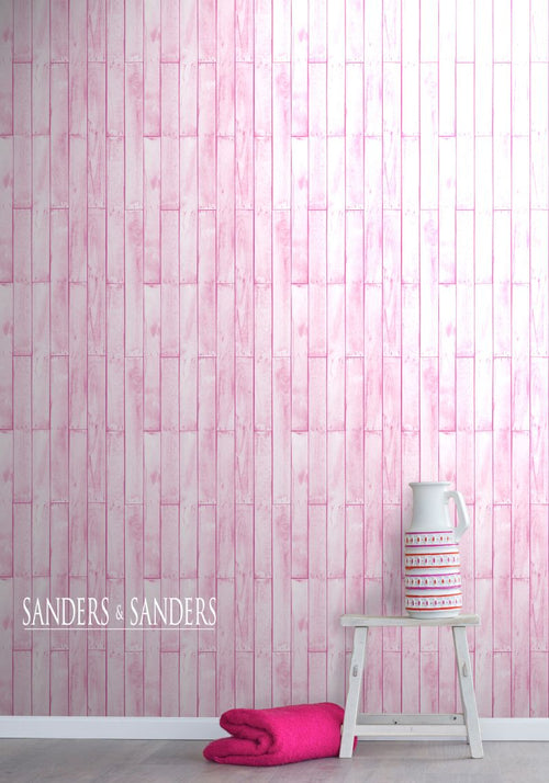 Sanders & Sanders behang houtlook licht roze - 53 cm x 10,05 m - 935243 - vtwonen shop