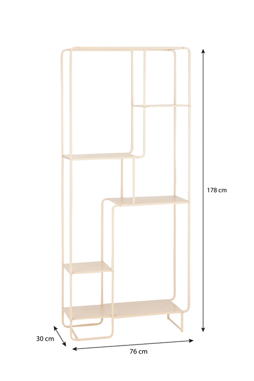 Mica Decorations Jules Open kast - L76 x B30 x H178 cm - Metaal - Lichtbruin