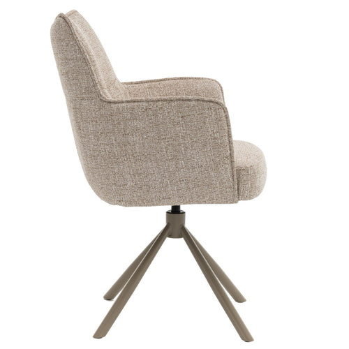 DÉJA Living Eetkamerstoel Zayn - Beige/Taupe - Draaibaar - Set van 2 - vtwonen shop