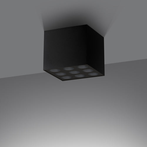 Sollux Lighting Plafondlamp OZZY zwart LED - 9,5x9,5x8,3cm