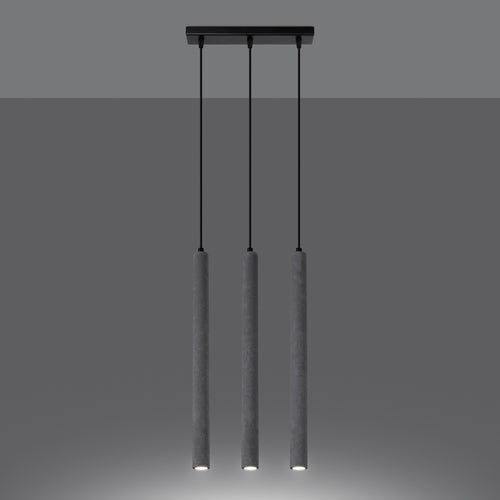Sollux Lighting Hanglamp PASTELO 3L beton - 30x3,5x110cm