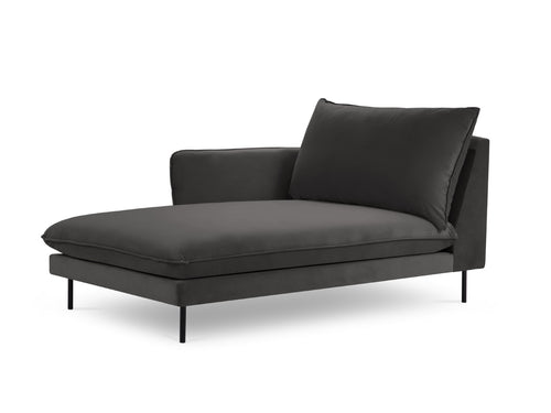 Cosmopolitan Design linker meridiaan Vienna flueel, donkergrijs - 170x110x95cm
