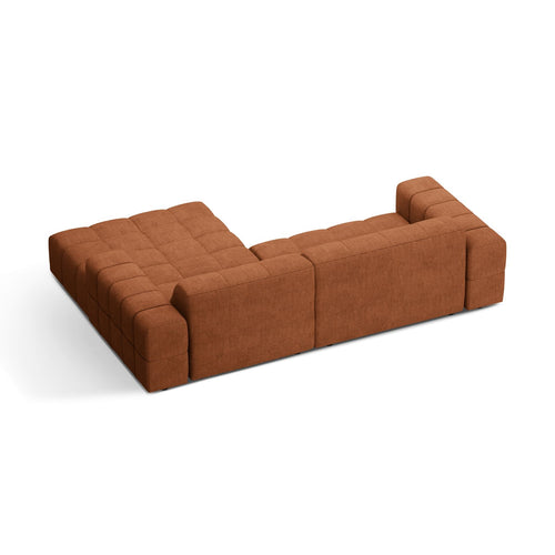 Cosmopolitan Design - Rechter hoekbank Chicago 3-zits, chenille baksteen - 167x234x78cm