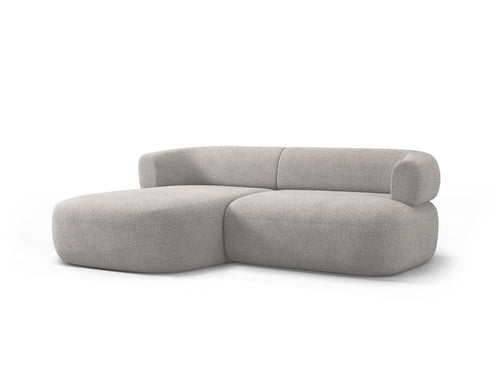 Micadoni linker hoekbank Jenny 5-zits, boucle lichtgrijs - 145x200x73cm