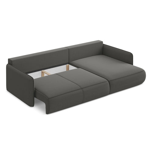 LaMiaSofa hoekbank rechts Palermo - velours - staal - 240x148x86