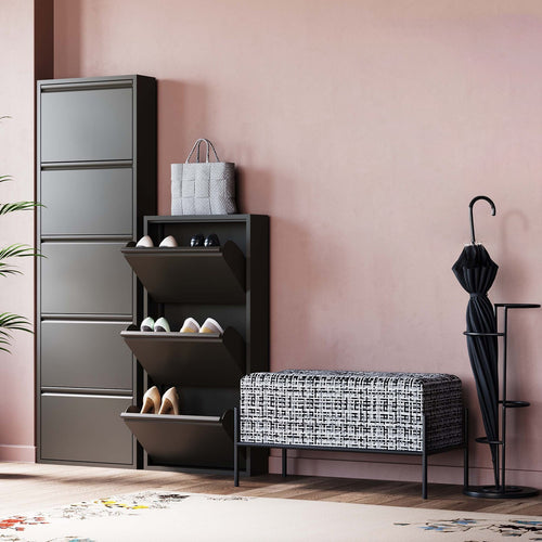 Kare Design Schoenenkast Caruso - zwart - 3 laden - vtwonen shop