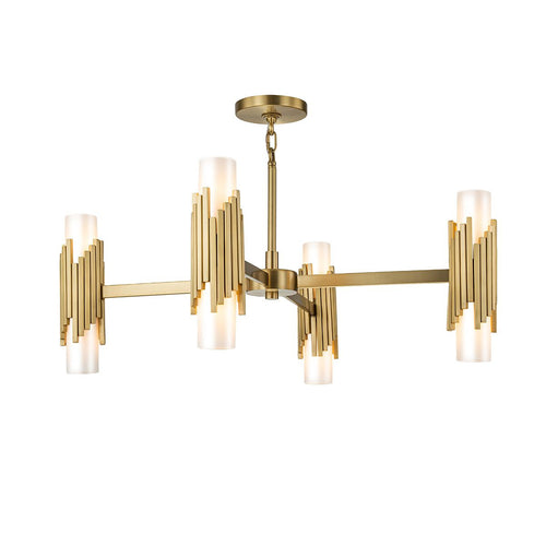 Mehrarmige Pendelleuchte, modernes gealtertes Messing, 8 x E14