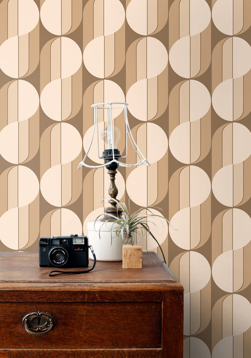 ESTAhome behang retro ornamenten bruin - 50 x 900 cm - 131588