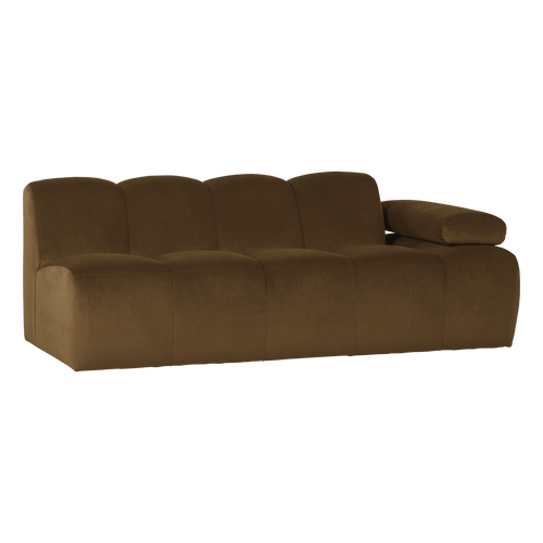 WOOOD 2-zits bank arm rechts Mojo - Velvet - Honinggeel - 74x204x97