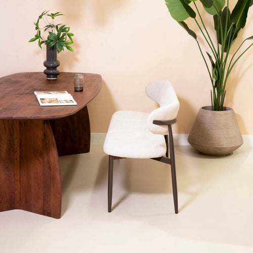 Giga Meubel Eetkamerbank Alexia - Beige/Brons - 200x55x77cm