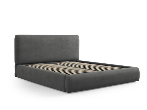 Cosmopolitan Design Opbergbed met hoofdeinde Colonel 180x200cm, chenille, donkergrijs - 220x200x100cm