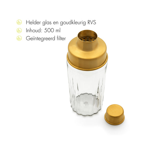 Leopold Vienna - Cocktail shaker Arinto 0,5L glas/RVS