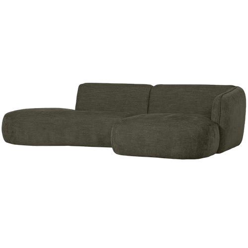 WOOOD chaise longue rechts Polly - Polyester - Warm Groen - 71x258x150 - vtwonen shop