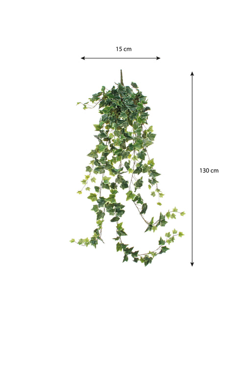 Mica Decorations Hedera Kunst Hangplant - H129 cm - Groen Bont