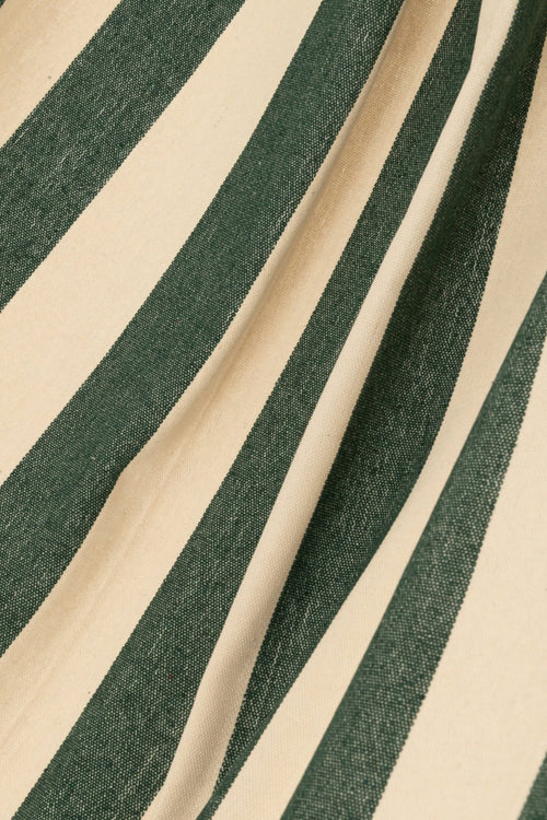 J-Line hangmat Brede Strepen - katoen/polyester - donkergroen/ecru