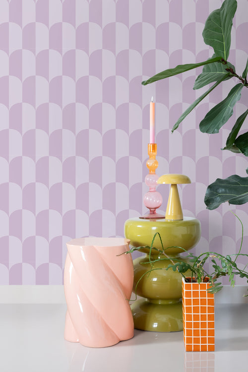 ESTAhome behang art deco bogen lila paars - 53 cm x 10.05 m - 139987 - vtwonen shop