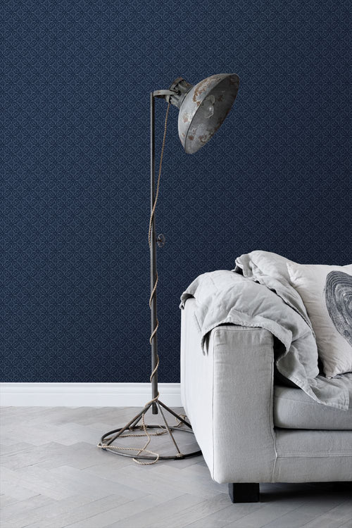 ESTAhome behang oosters motief blauw - 53 cm x 10.05 m - 148322