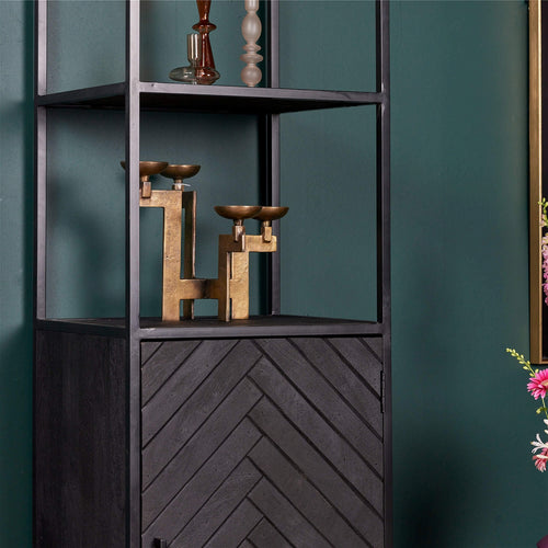 StarFurn Boekenkast New York - Zwart Hout - 55x45x200cm