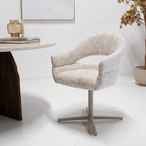 DÉJA Living Eetkamerstoel Milou - Greige - Draaibaar - Set van 2 - vtwonen shop