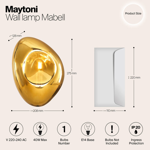 Maytoni - Wandlamp Mabell - Zwart - vtwonen shop