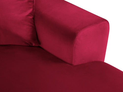 Cosmopolitan Design Links panoramische slaapbank met opbergdoos Kyoto 7-zits, flueel, rood - 194x313x88cm