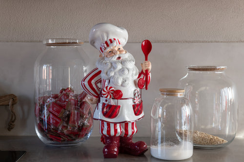 J-Line voorraadpot Roxy - glas/kurk - transparant - large