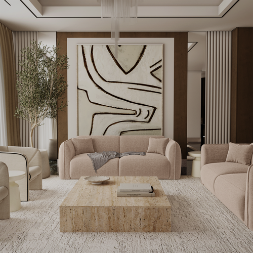 Premium Interiors - 3-zitsbank LUSH - zacht aanvoelende geweven stof  mol 206cm