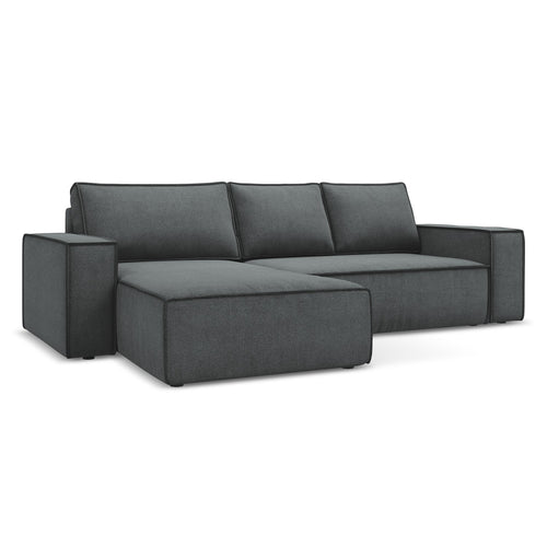 LaMiaSofa hoekbank links Livorno - textuurstof - grijs - 290x185x82