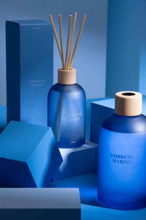 J-Line geurstokjes Accords Essentiels - Embruns Marins - blauw - 250 ml