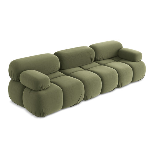LaMiaSofa 3-zits bank Sanremo - velours - olijf - 285x96x70