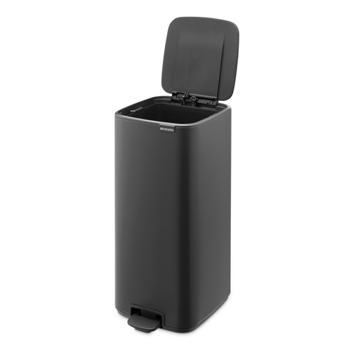 Brabantia Bo Pedaalemmer, 30 liter, stil sluitend, kunststof binnenemmer - Mineral Infinite Grey