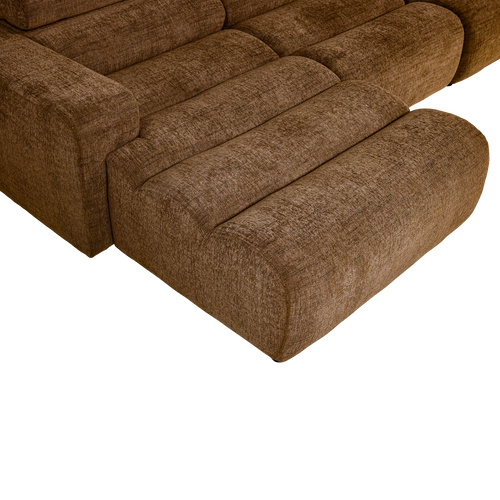 WOOOD chaise longue bank links Novi - Polyester - Karamelbruin Melange - vtwonen shop