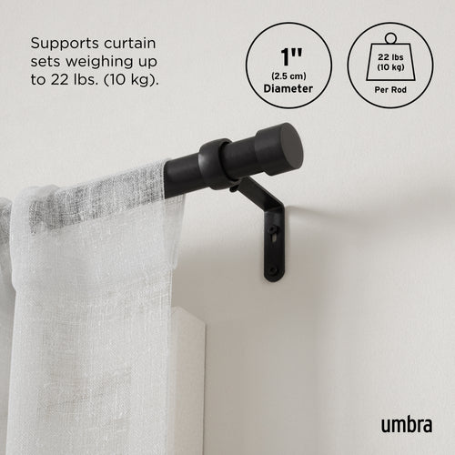 Umbra Moderne dubbele gordijnroede, zwart Umbra Moderne dubbele gordijnroede, zwart