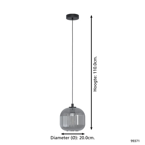 EGLO hanglamp Mantunalle 1 - e27 - ø 20 cm - zwart - vtwonen shop