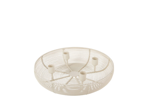 J-Line theelichthouder - ijzer - wit - vtwonen shop