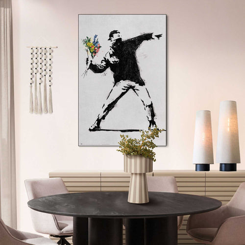 Reinders schilderij Banksy Flower Bomber - 90x60cm