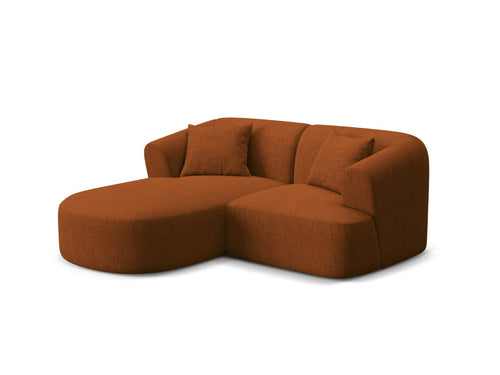 Cosmopolitan Design Modulaire hoekbank links Campi 3-zits, structurele stof baksteen - 156x180x70cm