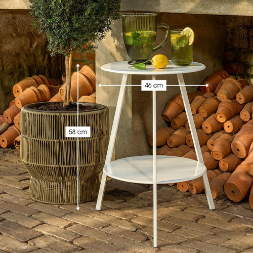 Mica Decorations Seatle Bijzettafel Rond voor Buiten - Koffietafel - Salontafel Buiten - Ook als Plantentafeltje of Plantenstandaard - Metaal - 58 x