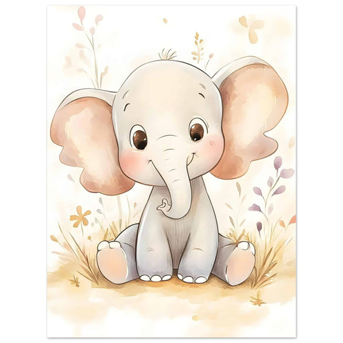 Artfulprints  Schattige olifant   poster 30x40 cm - vtwonen shop