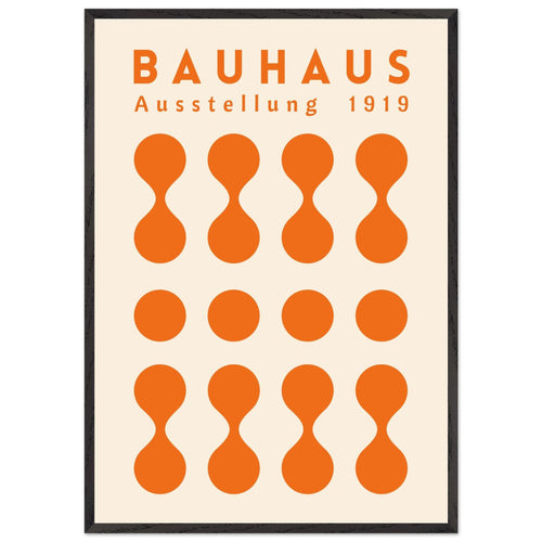 Artfulprints Poster met Lijst Bauhaus - Ausstellung orange   - 70x100 cm - Oranje