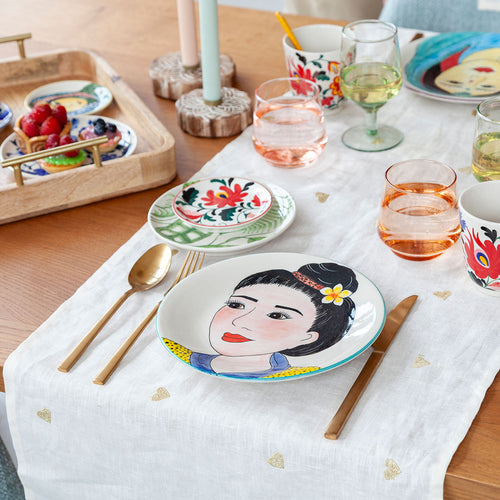 Return to Sender Tafelloper 45 x 145 cm gouden hartjes- 100% linnen - vtwonen shop