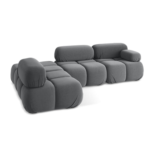 LaMiaSofa hoekbank links Sanremo - velours - staal - 285x190x70