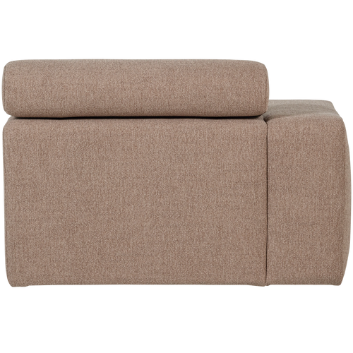 WOOOD chaise longue element arm links Novi - Polyester - Taupe - 86x109x173 - vtwonen shop