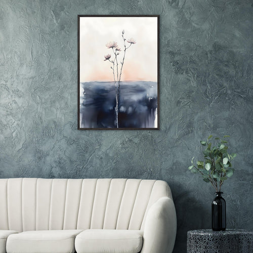 Artfulprints Poster Boho – Misty blossom   - 50x70 cm - Zwart / Wit