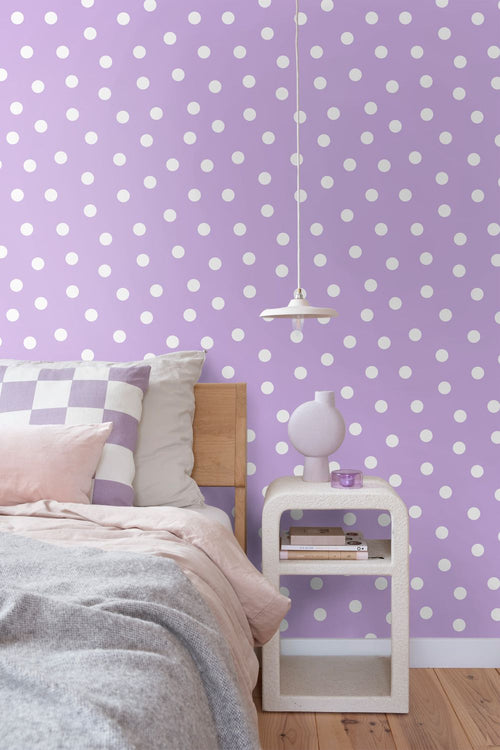 ESTAhome behang stippen paars - 50 x 900 cm - 131798