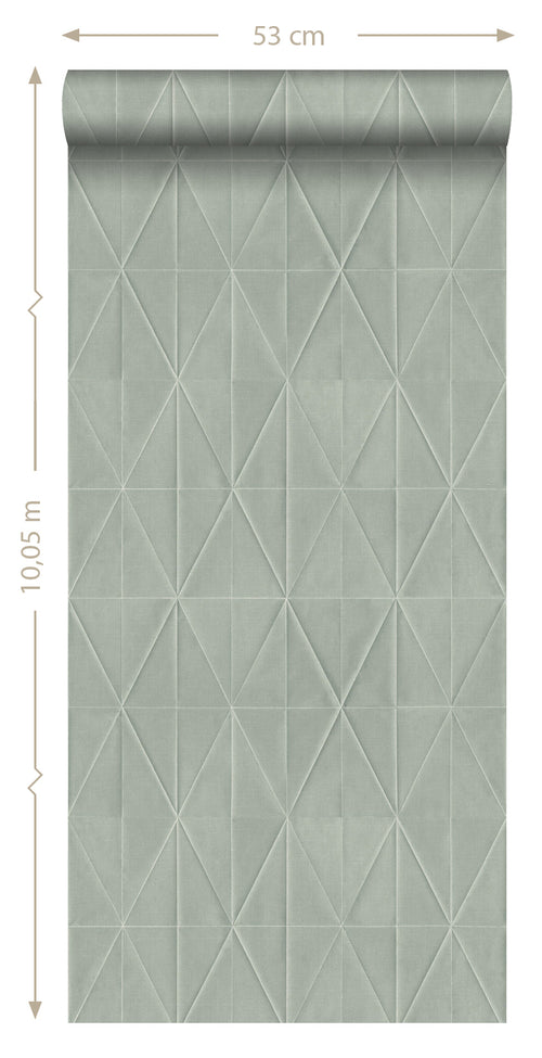 ESTAhome eco-texture vliesbehang origami motief lichtgrijs - 0,53 x 10,05 m - 148708 - vtwonen shop