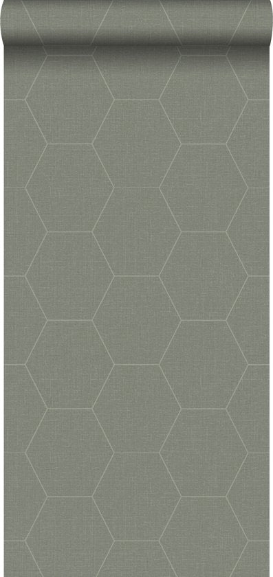 Walls4You behang hexagon groen grijs - 53 cm x 10.05 m - 935345 - vtwonen shop
